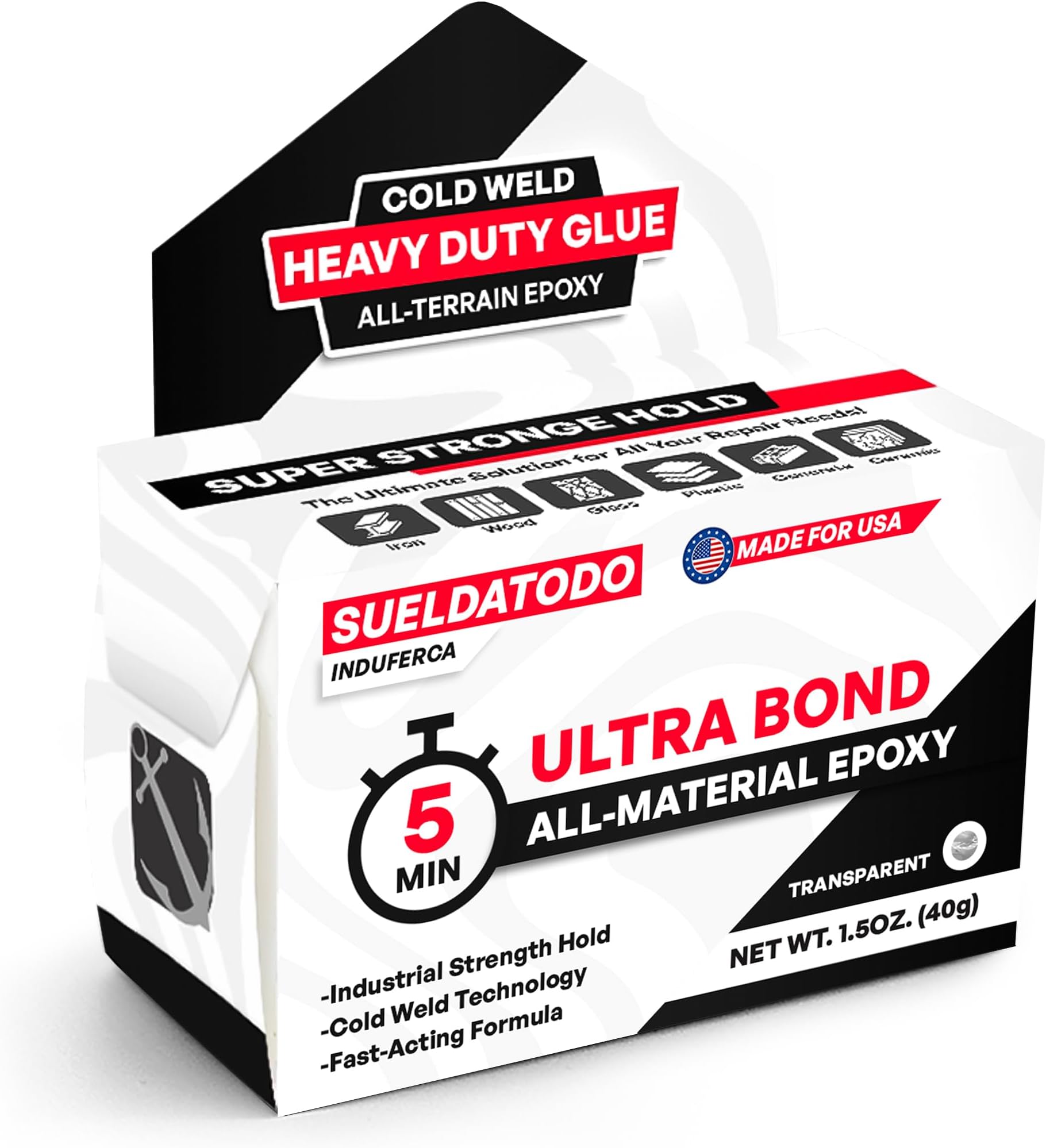 Epoxy Glue - The Ultimate Liquid Adhesive for Plastic, Wood, Metal, Glass, Iron, and More - Super Strong and Versatile, 1.23oz Size for All Your Repair Needs (Transparent)