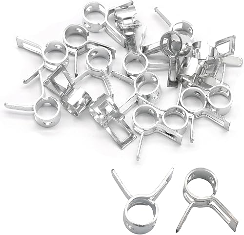 20 abrazaderas tipo banda de resorte de identificación de 3/16 pulgadas, abrazaderas de manguera de combustible de 0.197 in, clip de manguera de