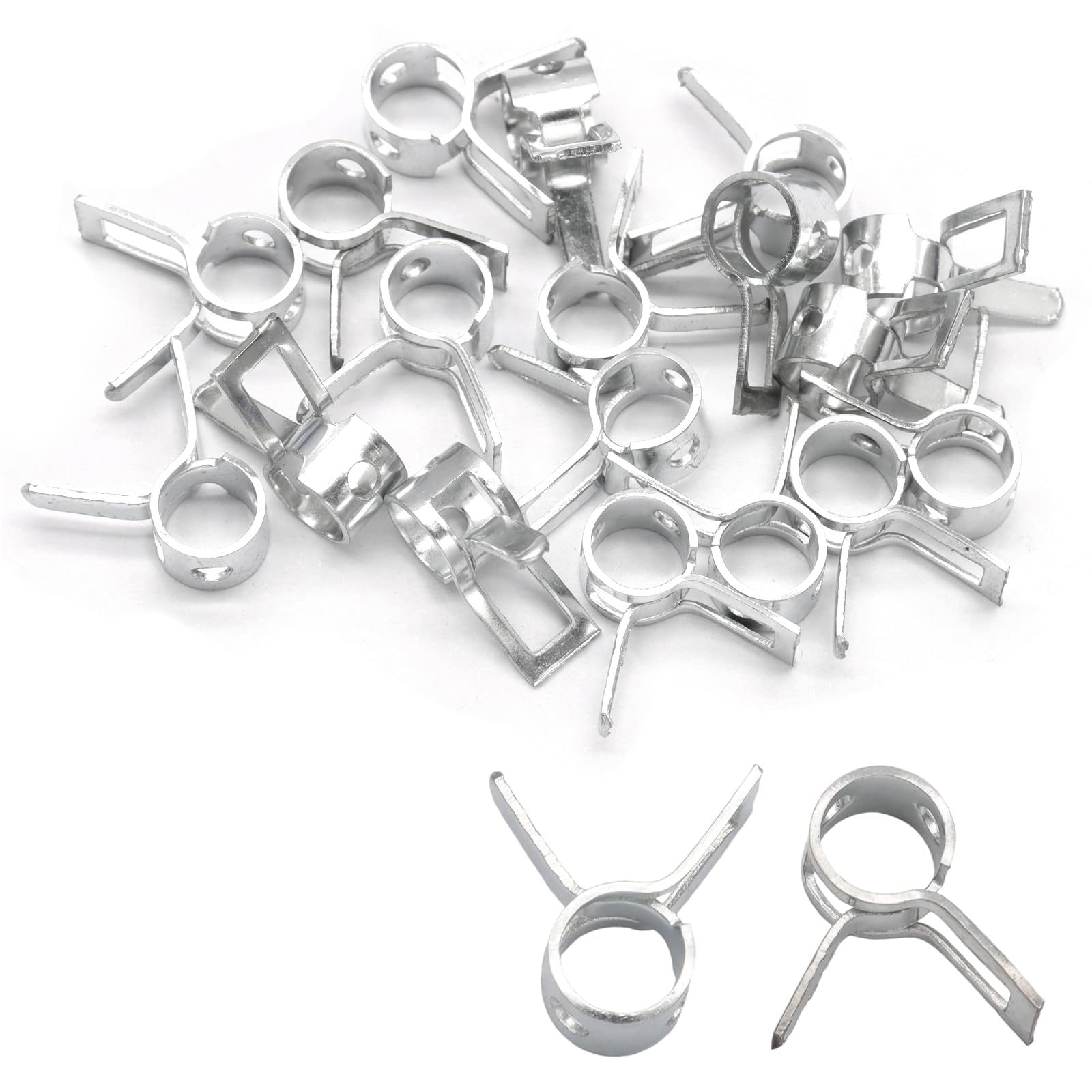 3/16" ID Spring Band Type Clamps, Silver, 20 Pcs