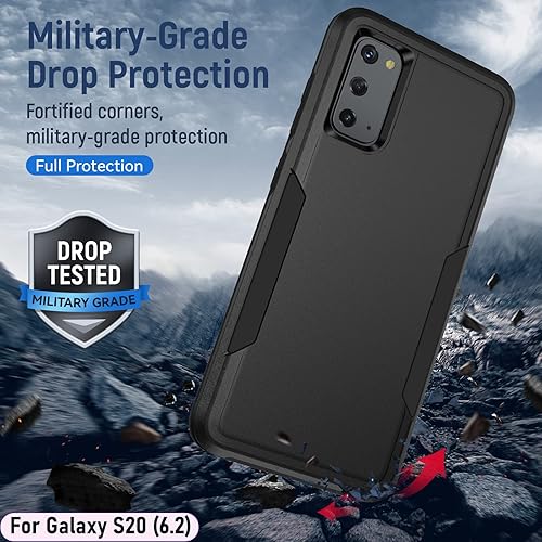 Miniatura 7 de Funda híbrida de doble capa para Galaxy S20 de 6.2 pulgadas, resistente a los golpes, resistente a los golpes, con 1 soporte magnético para