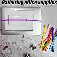 Vista 7 de 12 bandas de goma grandes de silicona, 12 colores diferentes, gruesas, grandes, elásticas, anchas, fuertes, extra suministros de oficina, banda