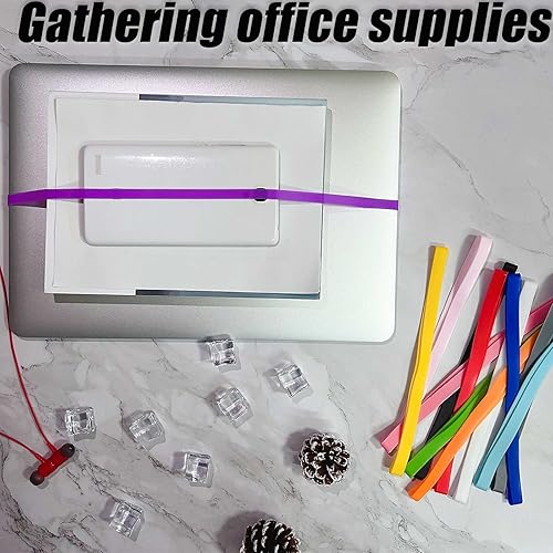 Miniatura 7 de 12 bandas de goma grandes de silicona, 12 colores diferentes, gruesas, grandes, elásticas, anchas, fuertes, extra suministros de oficina, banda