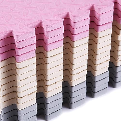 Miniatura 159 de Tapete de juego de espuma para bebé, tapete entrelazado de 0.4 pulgadas de grosor con colores sólidos, tapete de juego suave y no tóxico, tapete