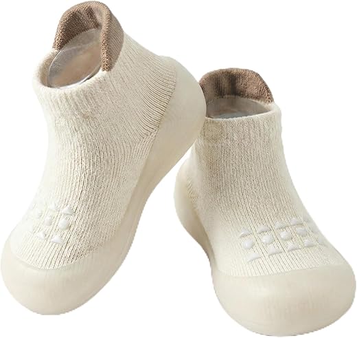 Hstyle Baby Sock Shoes Toddler Walking Shoes Infant Non-Slip Slippers Soft Rubber Sole Sneakers for Baby Boys Girls
