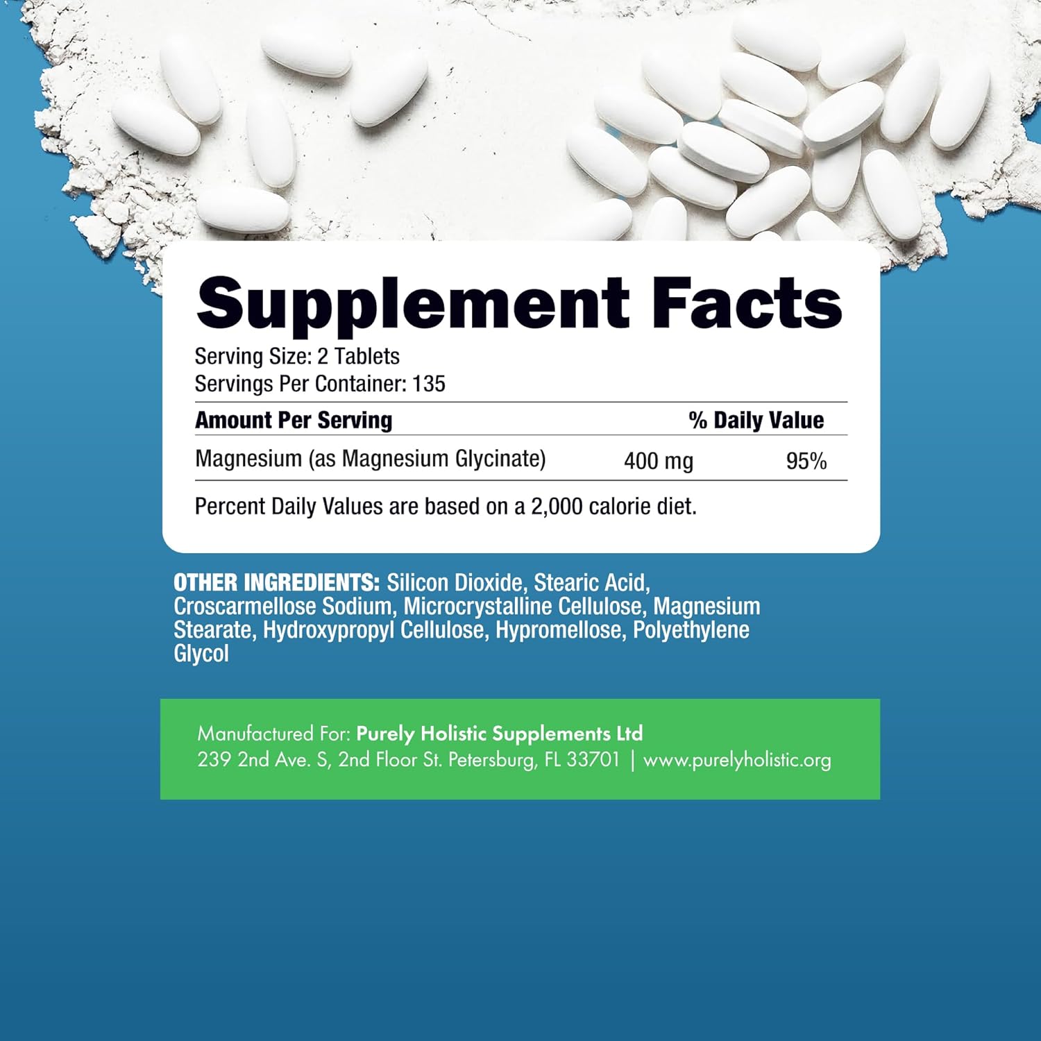 Magnesium Glycinate 400mg | 4+ Month Supply | Sleep, Relaxation & Muscle Support | High Absorption Chelated Magnesium Supplement for Women & Men | Gentle on Digestion | Vegan | 270 Tablets