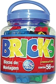 Pais & Filhos Bricks Blocos de Montar Pais e Filhos, Preto, 56 Peças
