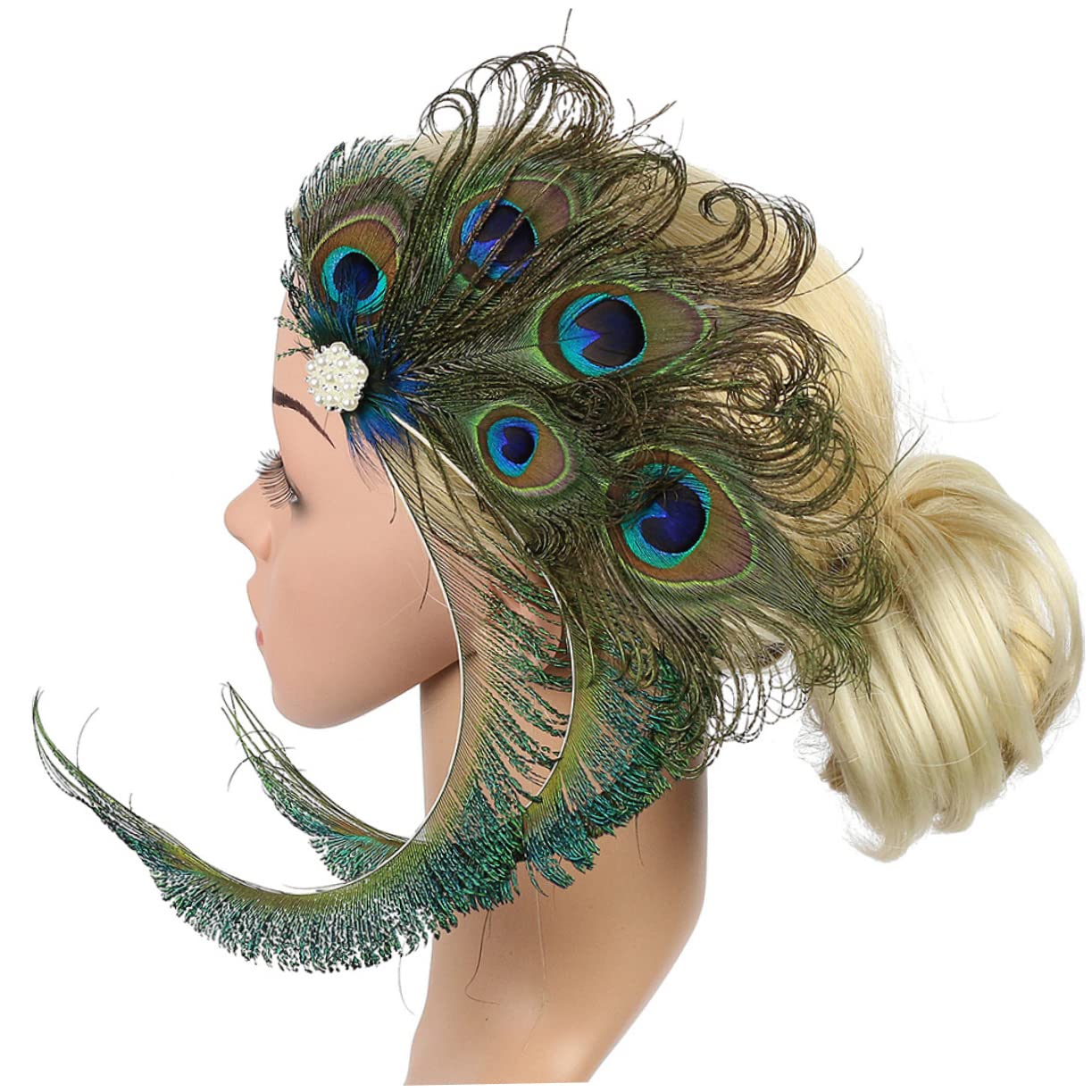 2 Stück Haarschmuck für Braut mit Künstlicher Pfauenfeder und Strass Elegante Haarspangen mit Gutem Halt und Einfachem Clip für Hochzeit