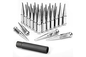 KSP F250 F350 9/16x18 Lug Nut Spiked 32pcs, Compatible with Dodge Ram Chrome 4.4''