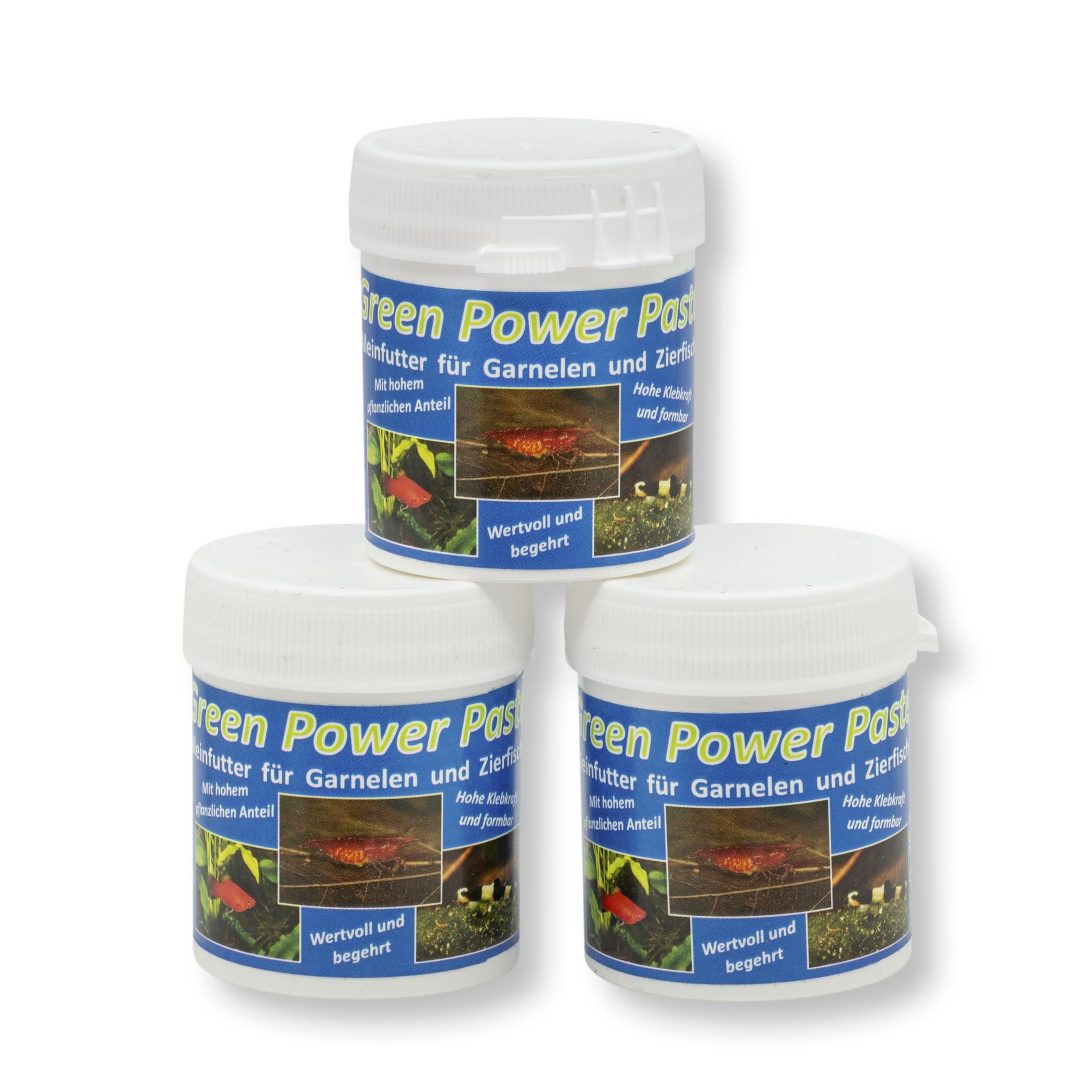 Futterpaste: Green Power Paste - Futter für Garnelen und Zierfische, 3 x 70 g = 210 g