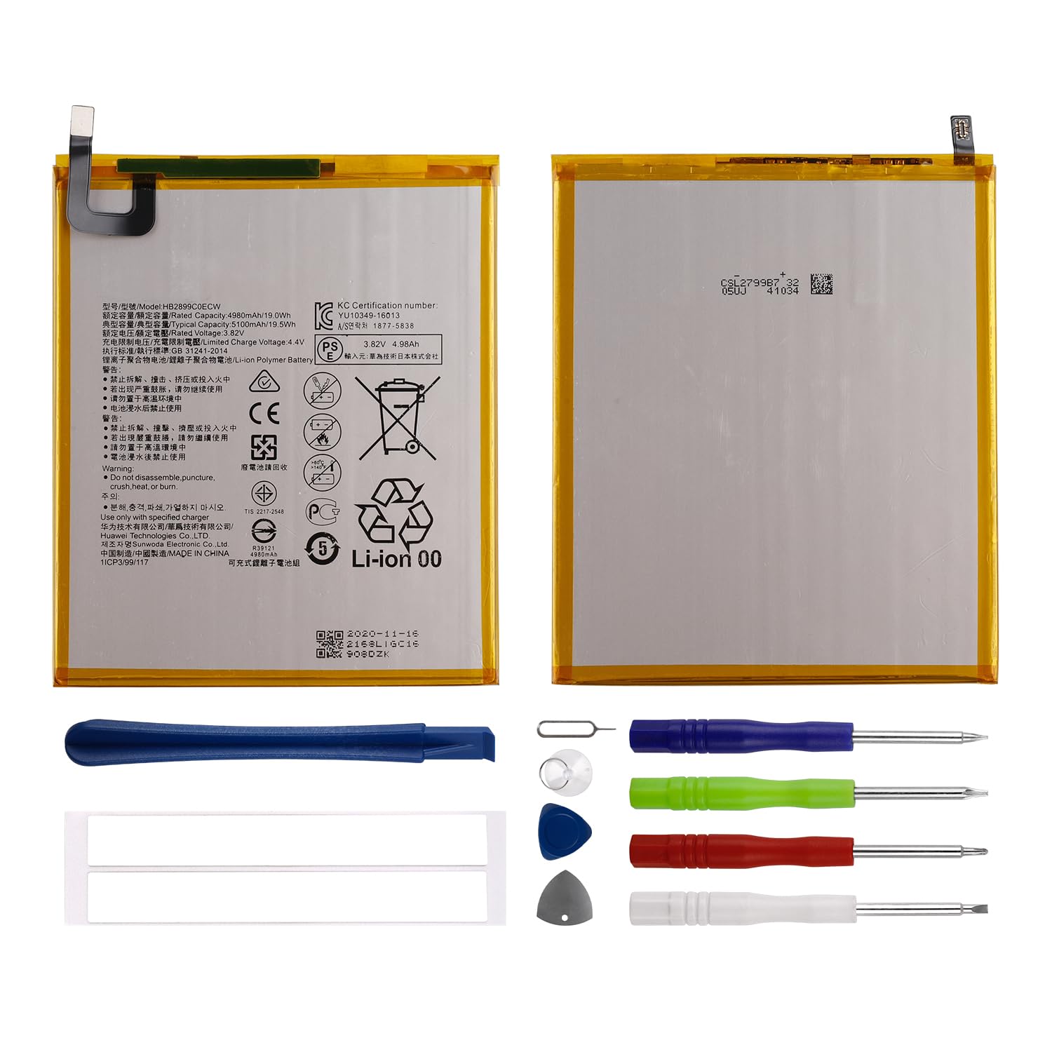 Duotipa Batteria di ricambio HB2899C0ECW compatibile con Huawei MediaPad M3 8.4" BTV-W09 & Huawei MediaPad T5 Tablet 10.1" batteria con attrezzi