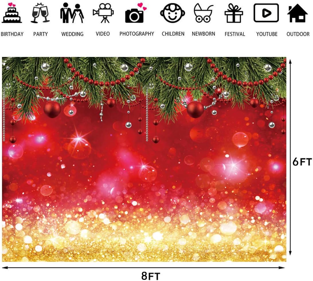 70% оƒƒ Dіѕсоunt LTLYH 8x6ft Fabric Red Merry Xmas Background Christmas Backdrop for Winter New Year Eve Photography Family Party Birthday Glitter Bokeh Sparkle Baby Shower Decoration Photo Booth Props 110