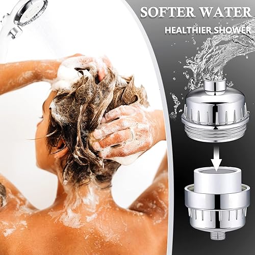 Miniatura 2 de Paquete de 3 filtros de ducha de 20 etapas compatibles con Aquabliss SF100SF220 filtro de regadera y compatible con filtro de repuesto AquaHomeGroup