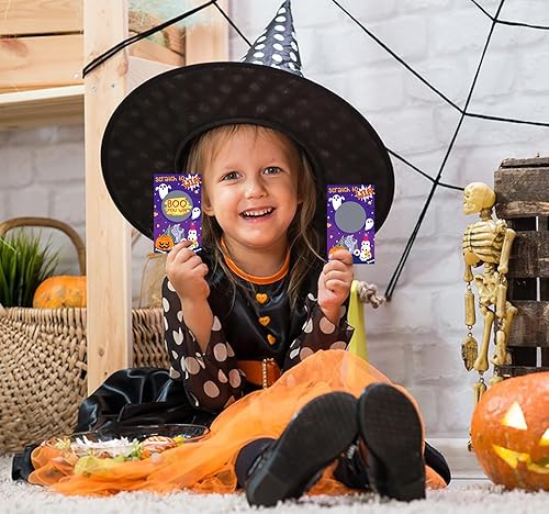 Miniatura 3 de WaaHome Tarjetas de juego para raspar de Halloween para niños y adultos, 28 jugadores, tarjetas de rascar fantasmas para Halloween, baby shower,