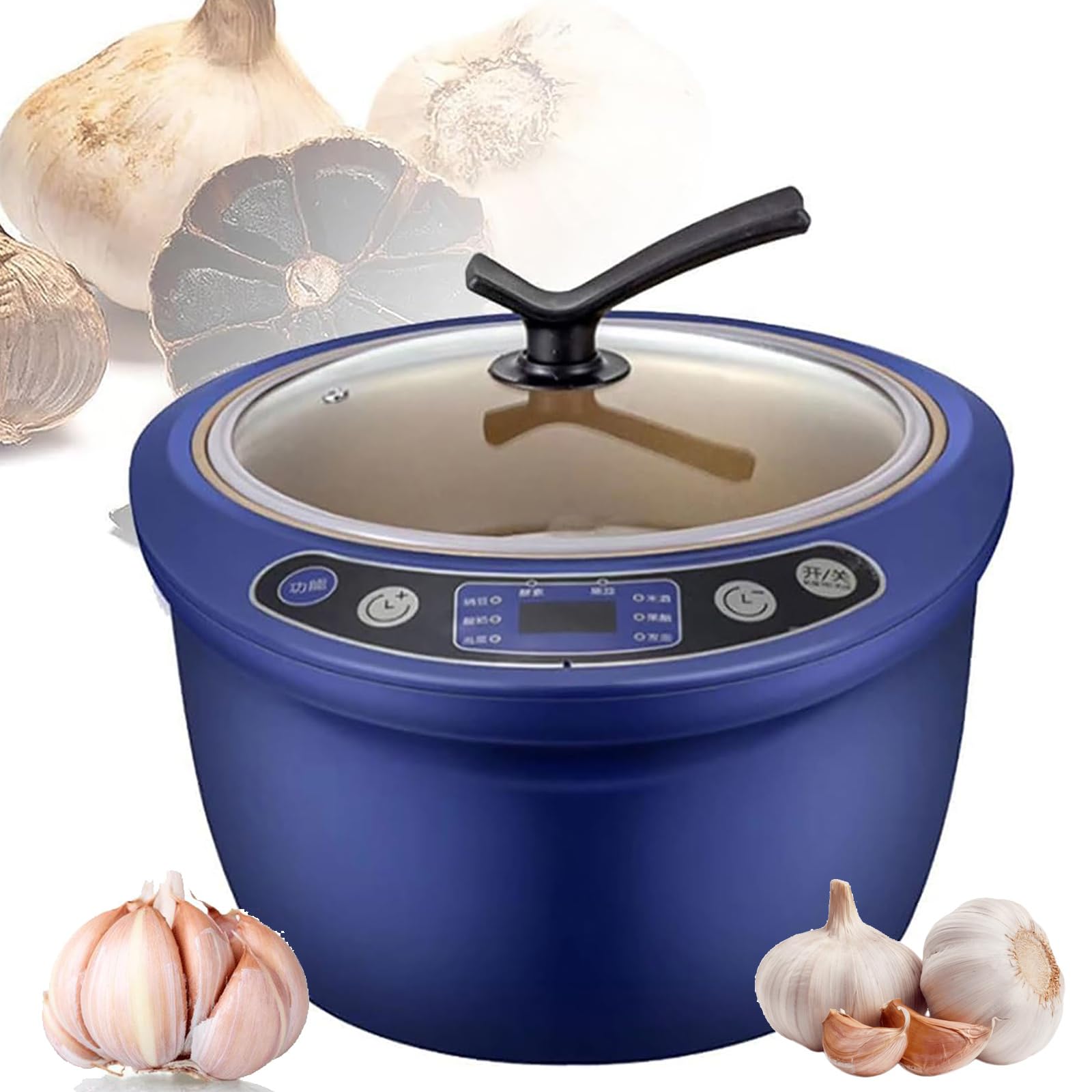 Machine à ail noir 6L automatique avec support de fermentation à 3 couches bleu