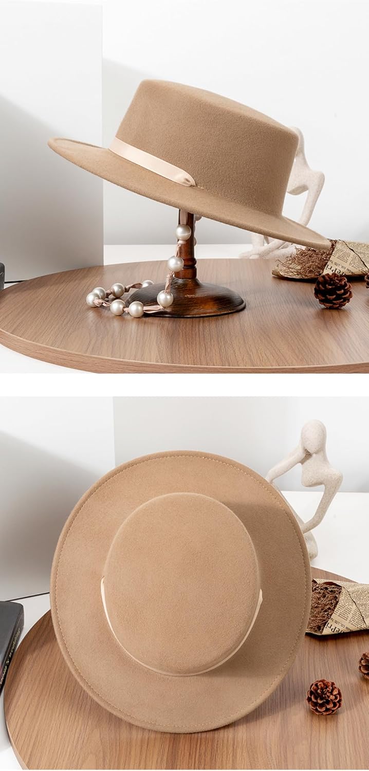 [MKHJBFGI] フェルトボーラーハット 帽子 ハット レディース ウール 秋 冬