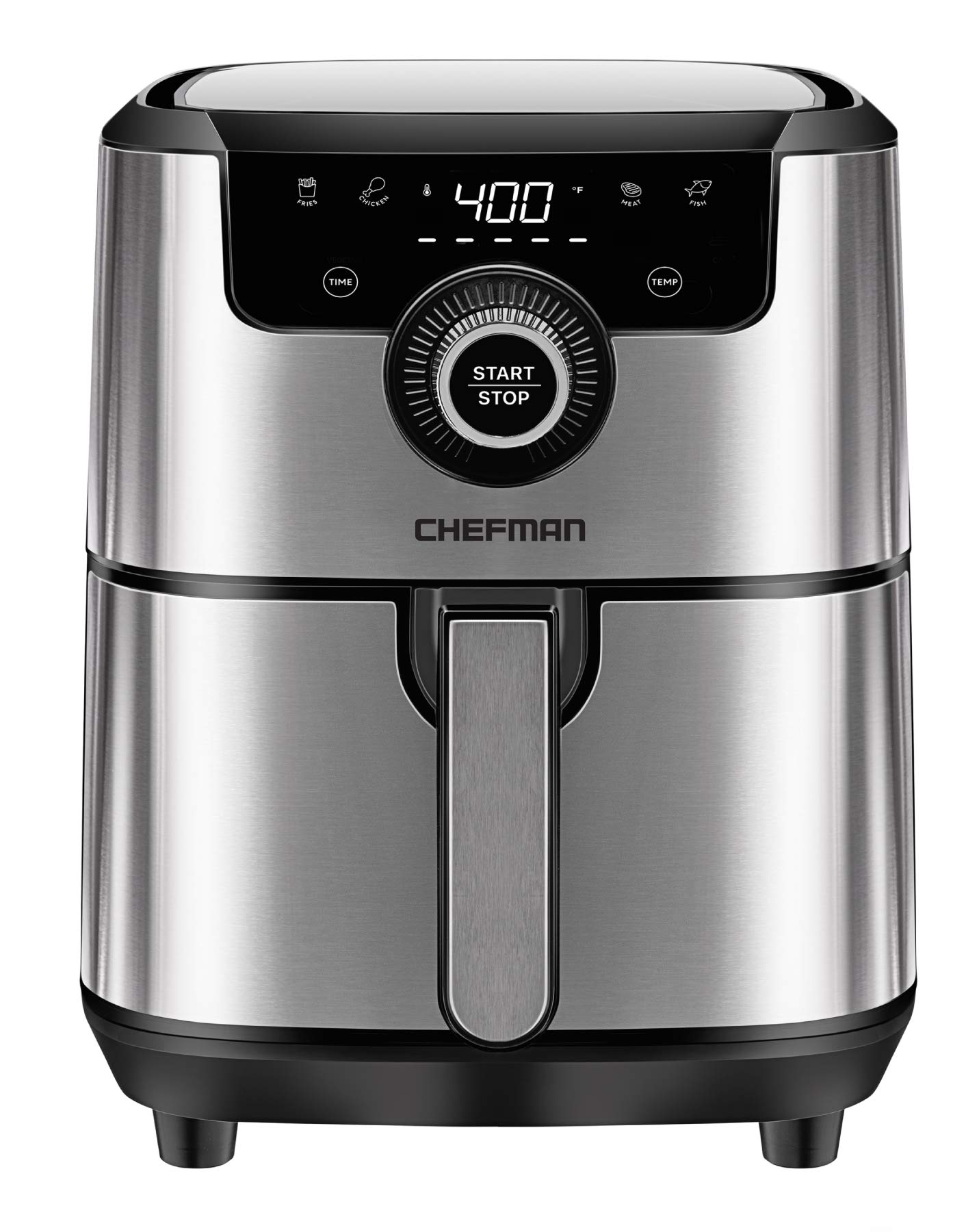 CHEFMAN Air Fryer Healthy Cooking, 4.5 Qt,User Friendly and Dual Control Temperature, Nonstick Stainless Steel, Dishwasher Safe Basket, w/ 60 Minute Timer & Auto Shutoff