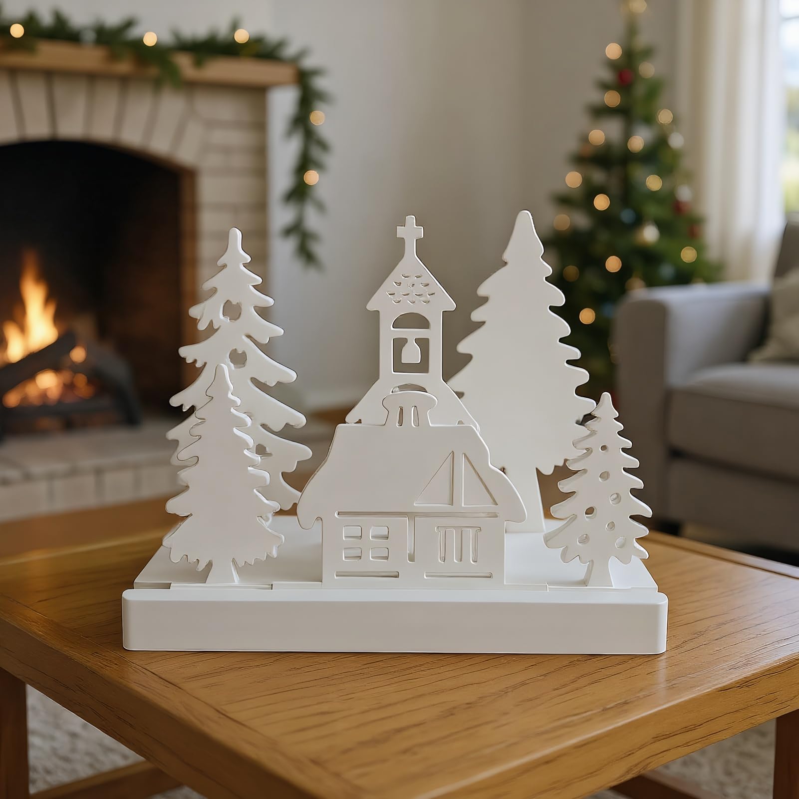 in resina di Natale, stampo per sapone a forma di casa 'albero di Natale, stampo in silicone per colata in resina, decorazione in gesso, aromaterapia, ornamento artigianale