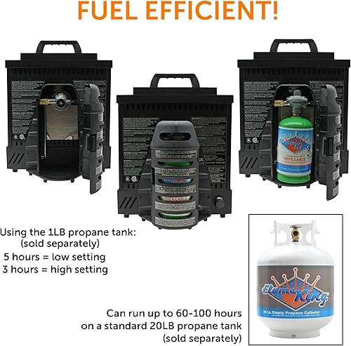 Miniatura 5 de Flame King ALOGFIRE - Calentador de chimenea de propano, llamas bailarinas limpias y sin humo, uso en interiores y exteriores, para campistas,