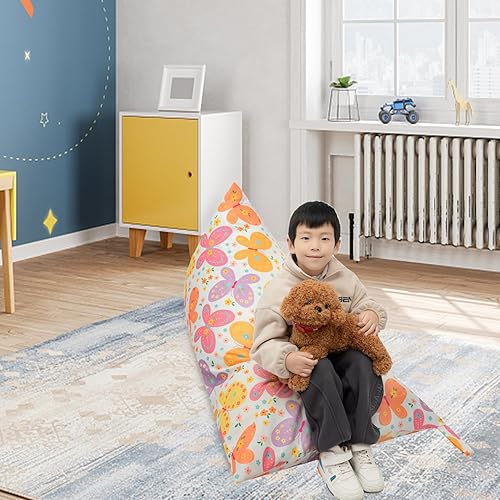 Miniatura 22 de LOLOMLO Funda para puf de almacenamiento de animales de peluche, 52 x 31 pulgadas, puf extra grande con cremallera YKK, sofá para asiento sentado