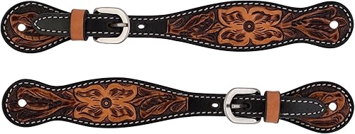 Weaver Equine - Correas para botas vaqueras de cuero de vaca genuina para botas vaqueras, correas de espolón occidental para montar a caballo,