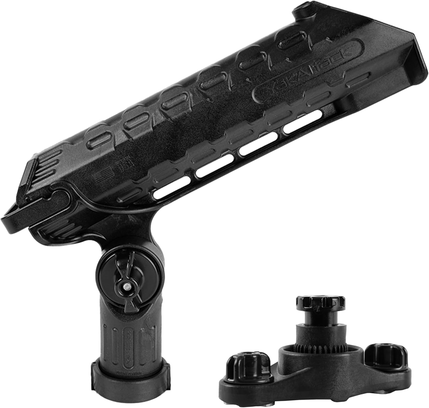 YakAttack AR Tube Rod Holder with HD LockNLoad Track Mount Base Bundle | Adjustable Kayak & Boat Fishing Rod Holder | Spinning & Casting Reel Compatible | Secure Marine-Grade Mount | Made in USA