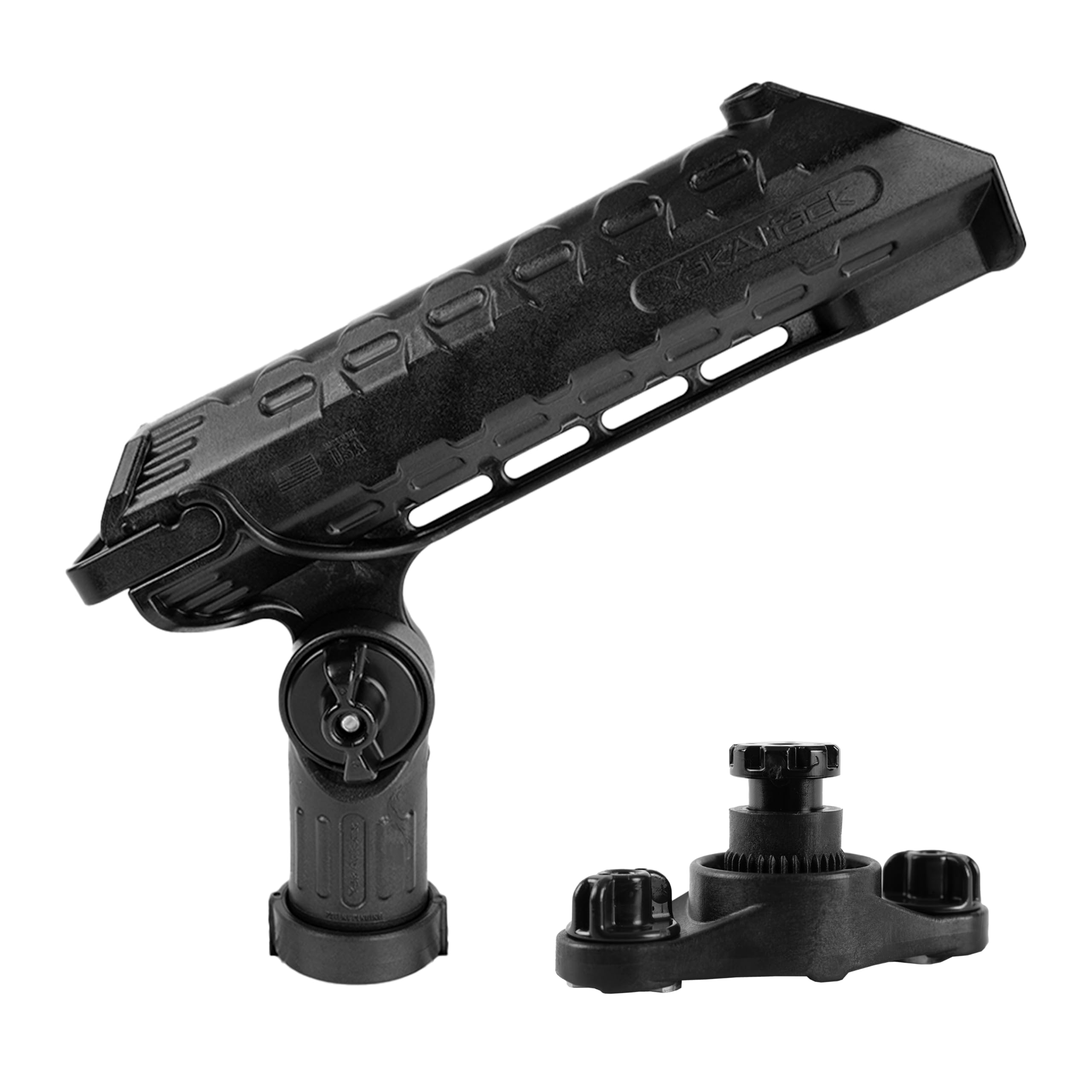 YakAttack AR Tube Rod Holder - Plus HD Mount LockNLoad Track Base