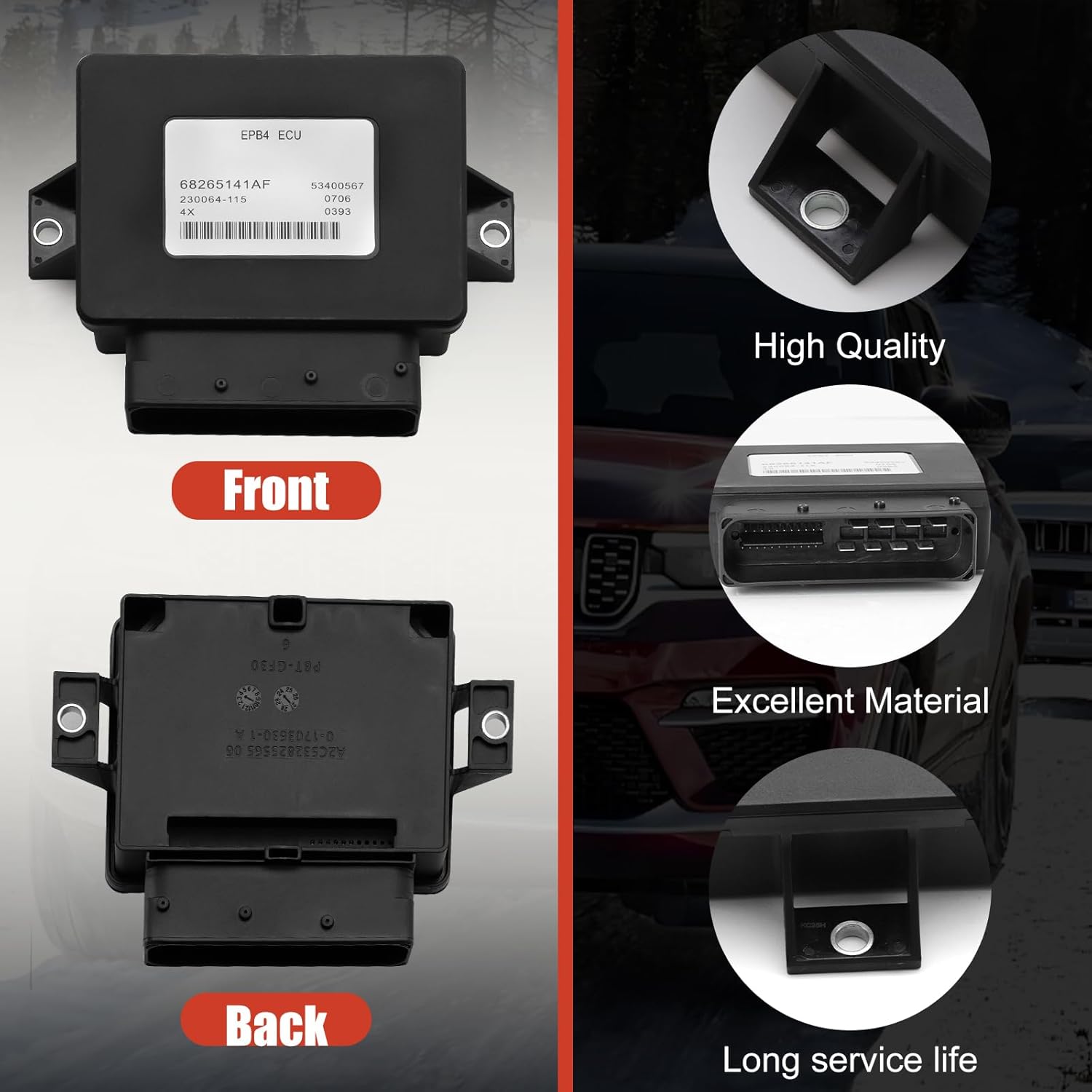 Parking Brake Control Module Fit for Chrysler 200 2015-2017, Jeep Cherokee 2014-2018 Replace# 68330407AA 68438392AA 68148902AD 68265141AD 68148902AE 68148902AF 68265141AF