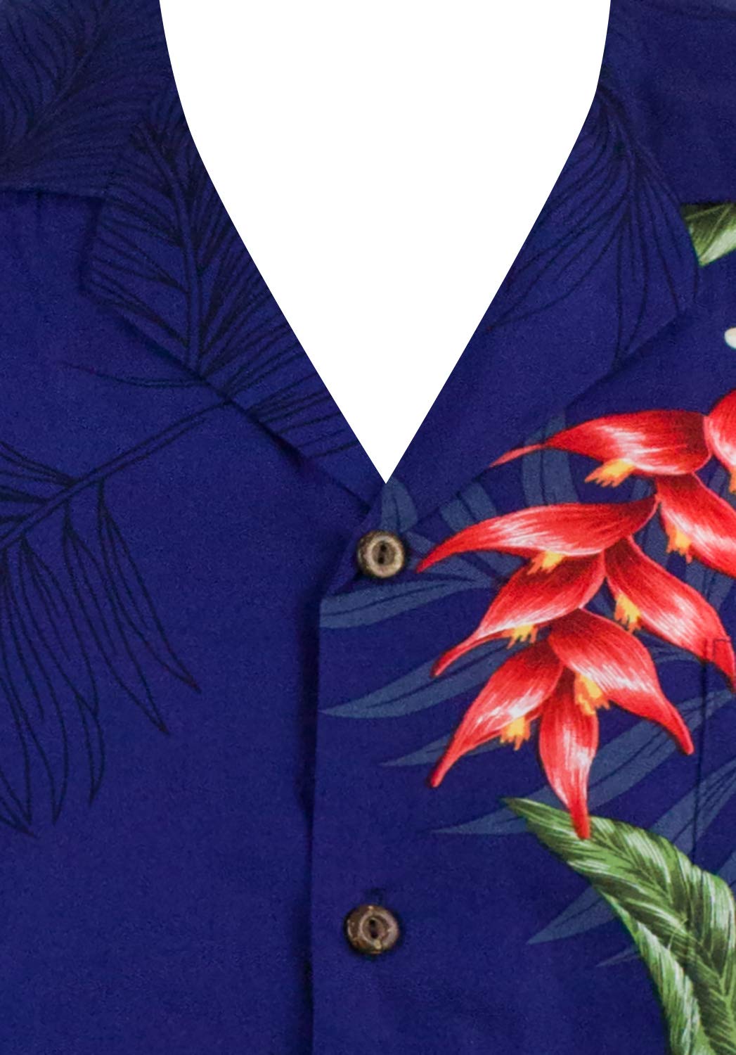 KY‘s | Original Camicia Hawaiana | Signori | S - 4XL | Maniche Corte | Tasca Frontale | Hawaii Stampa | Fiori | Blu
