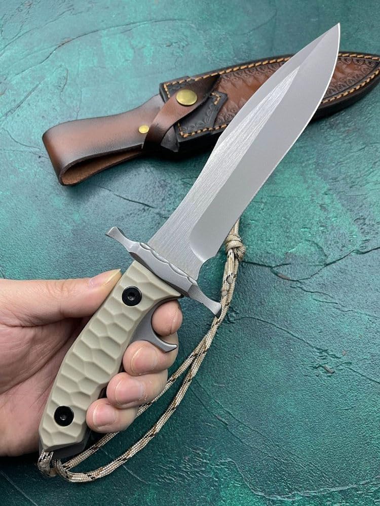 Generisch TEERMA ES8 Integriertes geschmiedetes gerades Messer im Freien mit fester Klinge, Überlebensmesser, Jagdmesser