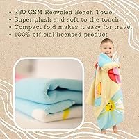 Vista 2 de Franco Peppa Pig - Toalla de baño/piscina/playa para niños, súper suave, ligera, 100% reciclada, hecha de botellas de plástico recicladas, 58 x 28