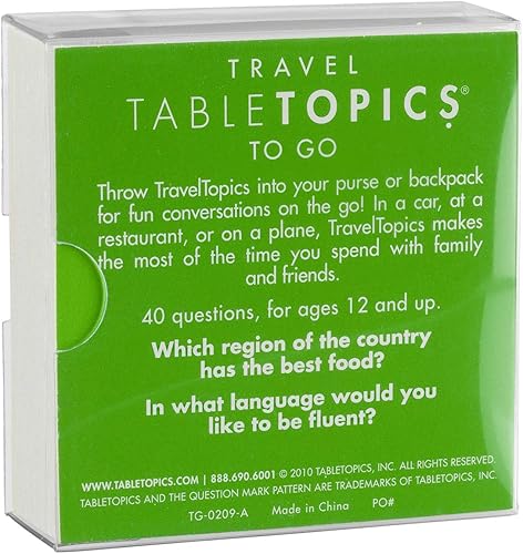 Miniatura 2 de TableTopics Juego de cartas de preguntas Travel to Go – 40 tarjetas de inicio de conversación sobre viajes, vacaciones, artículos esenciales de