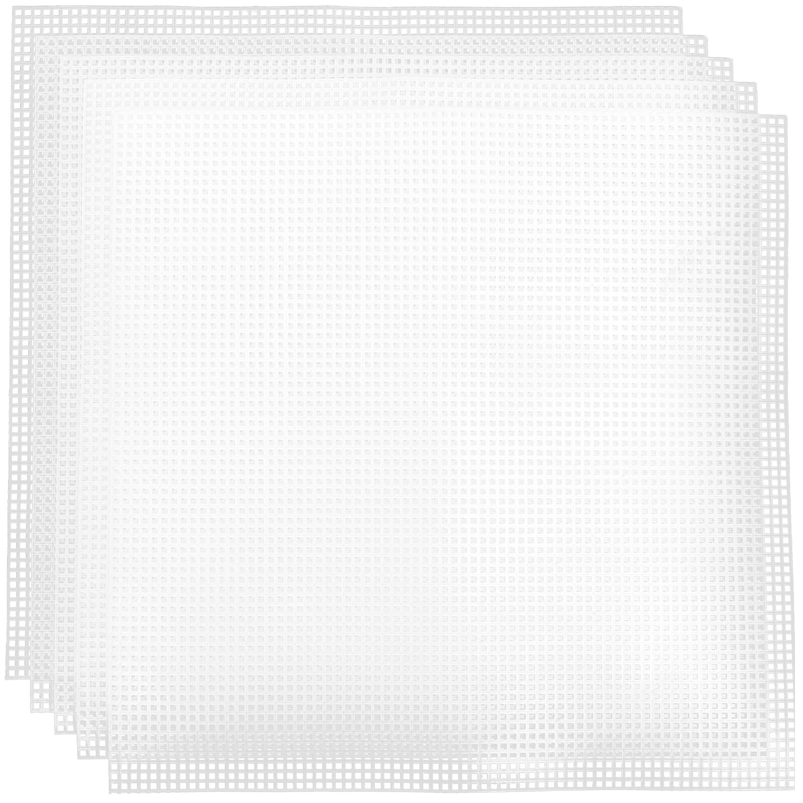 MOKKHNB 5pcs Plastic Canvas Mesh Sheets, 30x30cm Stiff Grid for Bag Making and Crochet - DIY Craft Base for Handbags, Knitting, Embroidery, and Home Organisation Supplies