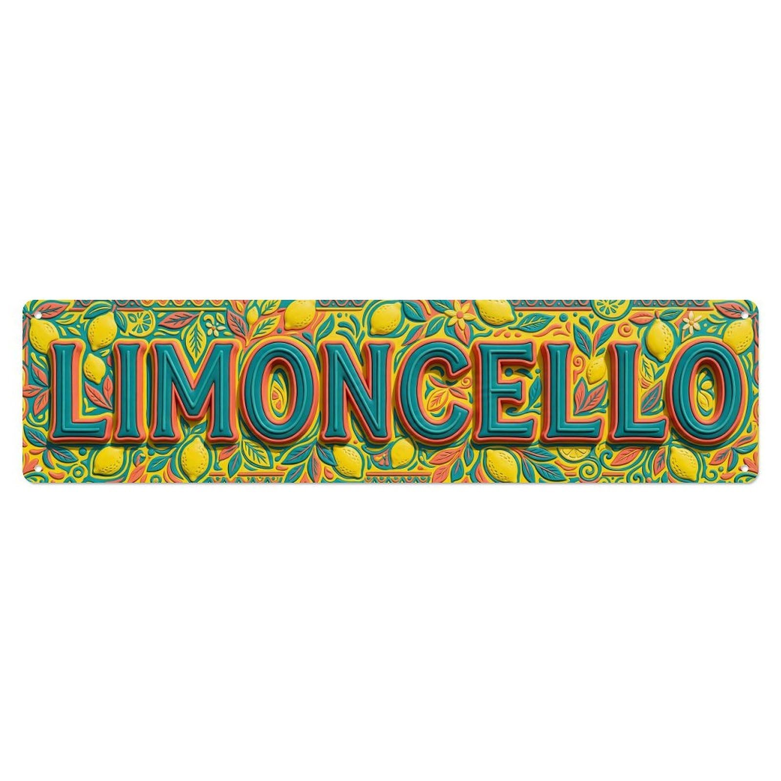 Gtthok Vintage Style Vintage Limoncello Molded Rubber Lemon Metal Tin Sign Plaque Wall Decor For Cafe, Club, Garden Metal Poster 4X16inch