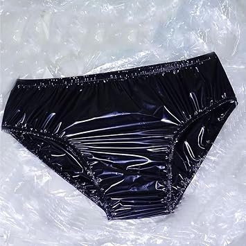 Adult Diaper/Incontinence Pants,PVC Underpantspanties Incontinence Shorts High Gloss Opaque Soft Smooth Low Waist Plastic Pants Clear Nappies Black Unisex