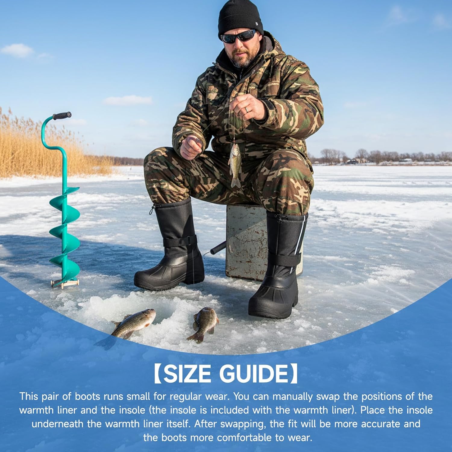 Furuian Snow Boots for Men Winter Boots for Men Waterproof Outdoor Non Slip Hiking Boot Mens Insulated Boot with an Insulated Inner Liner - Image 7