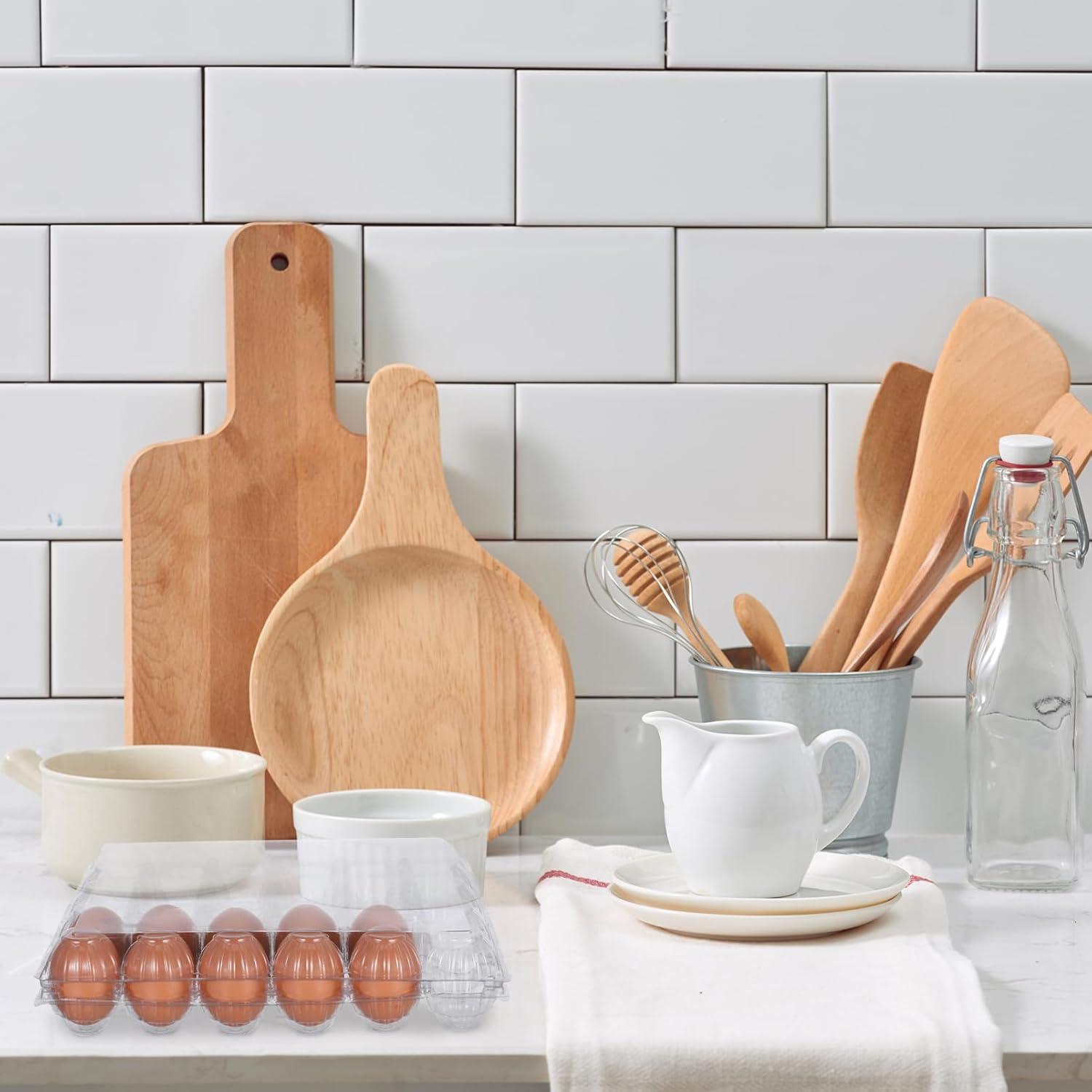 CHILDWEET 6pcs Egg Tray Egg Cartons for Chicken Eggs Egg Holder Carrier Portable Egg Container Egg Storage Container Eggs Organizer Egg Cartons Reusable Egg Packing Holder Transparent Pvc