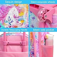 Vista 6 de Equipaje para niños y niñas, maleta de viaje con ruedas para niños pequeños