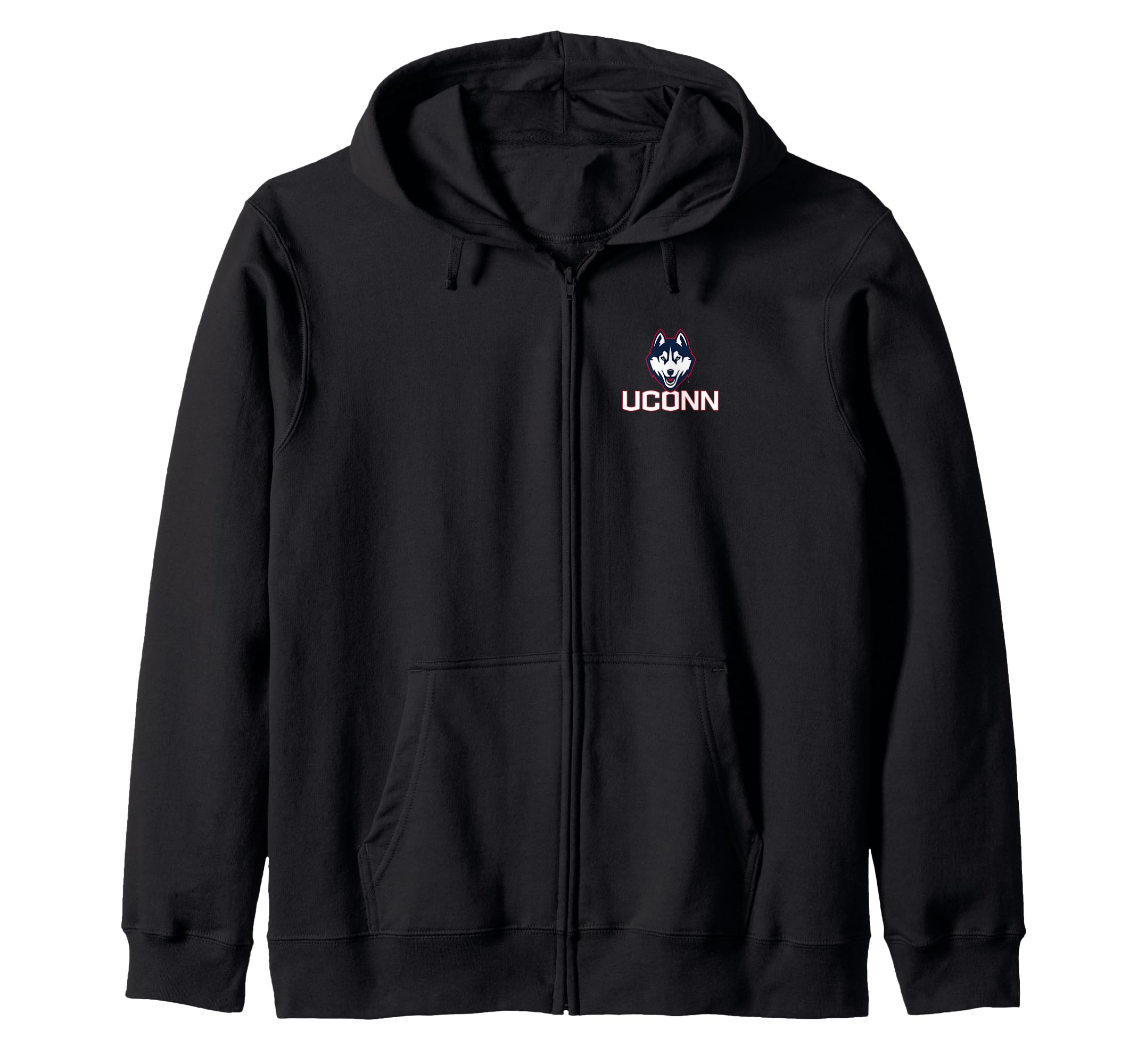 Connecticut Huskies Front/Back Basketball Black Licensed Zip Hoodie