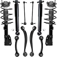 Vista 52 de Detroit Axle - Kit de puntales delanteros para Ford 2000-2004 Focus 2 puntales con muelle helicoidal 2 brazos de control inferiores con rótulas 2001