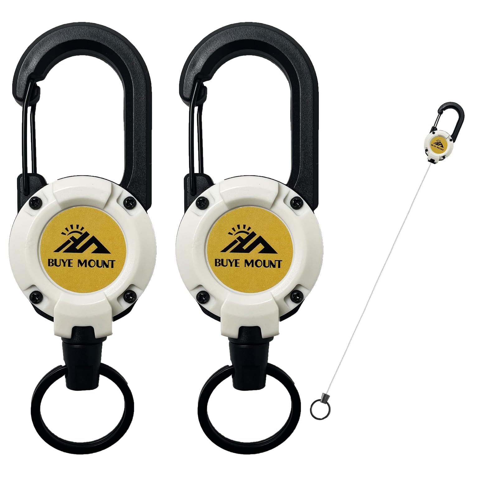 Yojaro Retractable Keychain Heavy Duty 2Pack, Multitool Carabiner Badge Holder, Retractable Keychain Clip Id Holder, Upgraded 58cm Stainless Steel