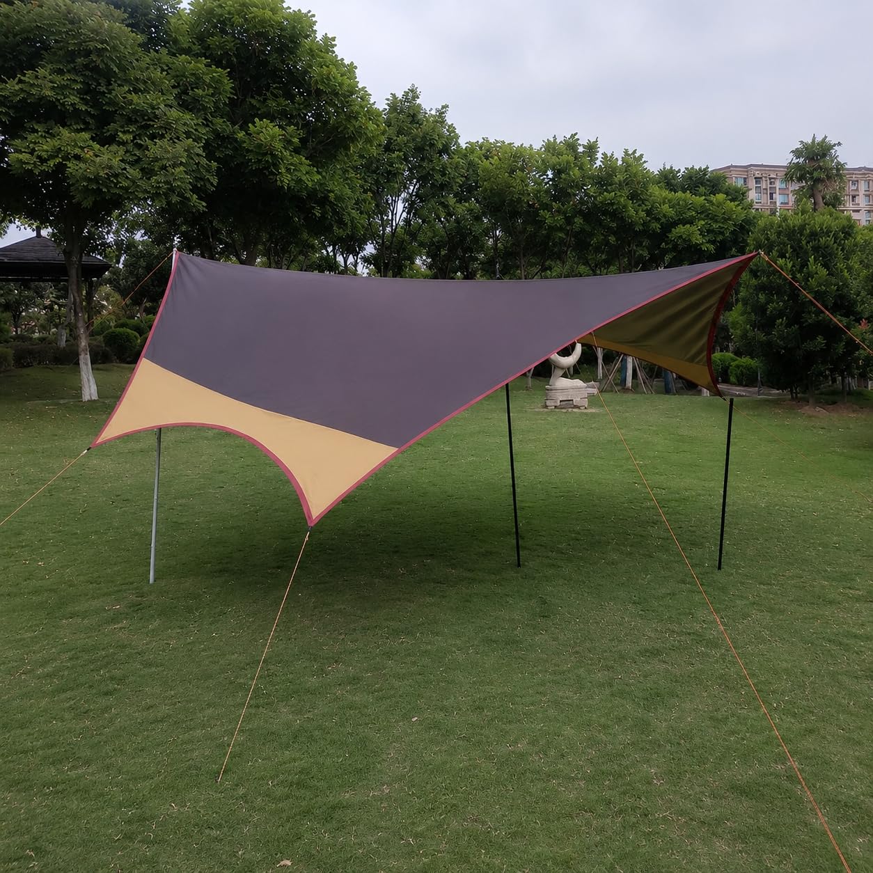Antipioggia Tenda Riparo Esterno ne Tarp Copertura Impermeabile Parasole in Oxford con Ganci Occhielli E Picchetti Adatto a Campeggio Viaggio Zaino in Spalla Spiaggia