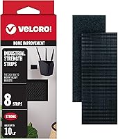 VELCRO Brand Heavy Duty Hook & Loop Strips 4x2 Inch 8 Sets Holds 10 lbs Industrial Strength Adhesive Tape Black Indoor Outdoor