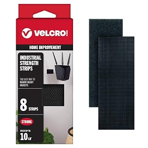 VELCRO Brand Heavy Duty Fasteners 4x2 Inch Strips with Adhesive 8 Sets Holds 10 lbs Black Industrial Strength