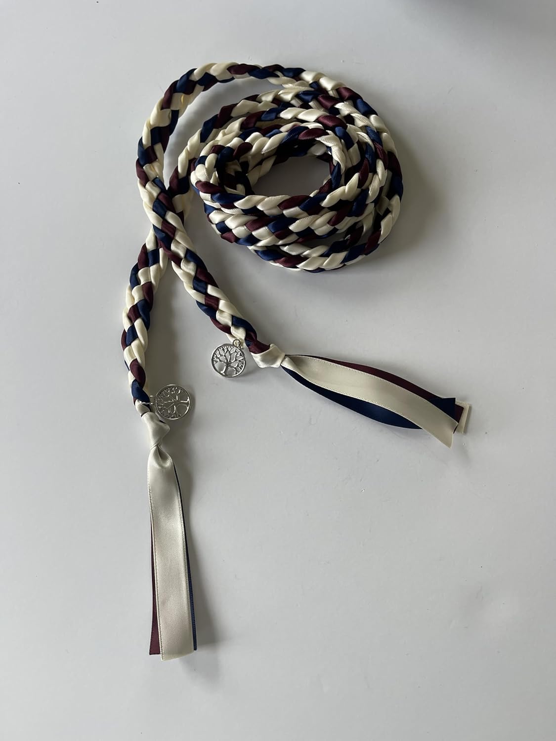 Ivory, Navy, Burgundy Handfasting Cord with Tree of Life- Braided Together- Ceremony- Rope- Cord- Wedding