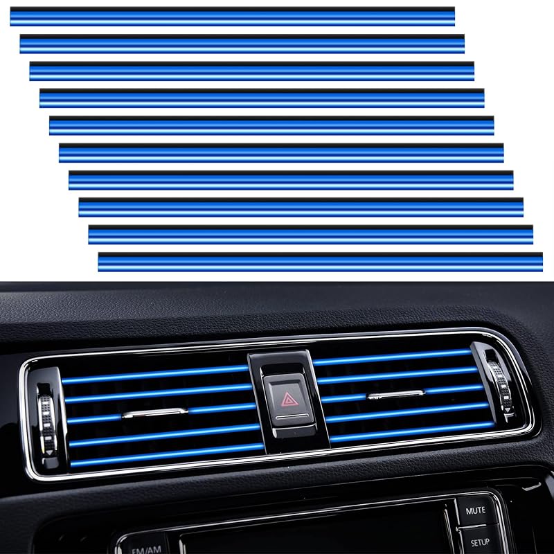 Kit de Frisos Decorativos para Saída de Ar-Condicionado Automotivo PYHLVCLF Azul B, 20 peças