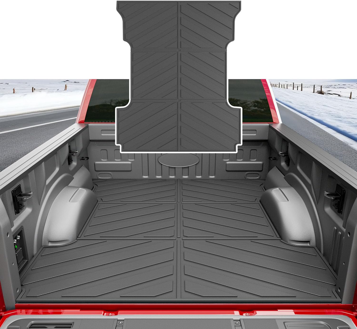 6.5FT Bed Mat Compatible with 2021 2022 2023 2024 2025 2026 Ford F-150 Tailgate Liner TPE Truck Bed Liner Replacement for 2021-2026 Ford F150 Accessories