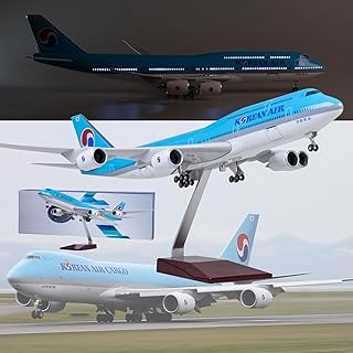 18.5â€1:160 Scale Model Airplane Korea A380 Model Jet Collectibles Resin Plane Models with Wheels Diecast for Collection Gift Ornament (Color : LED B747-8)