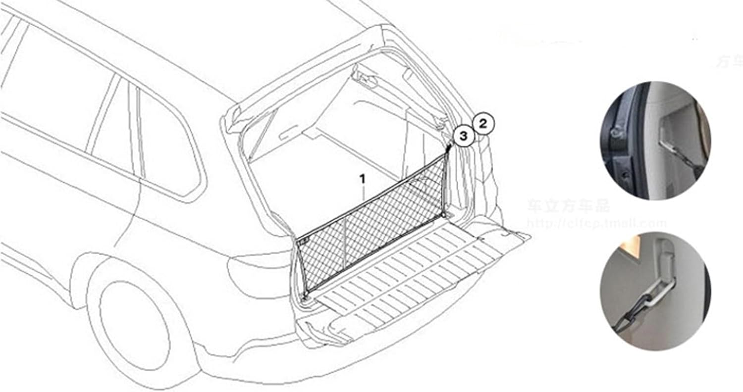 PA Nylon High Elastic Envelope Style Car Cargo Net Mesh Cargo Trunk Storage Organizer 90x40cm