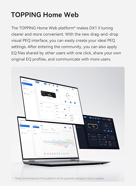 TOPPING DX1 II Gaming DAC Amp Combo, ES9039Q2M USB DAC Amp with 10-Band PEQ DSP, 4.4mm Balanced & 3.5mm Output, 1000mW x2, Optical I/O, UAC1.0 for PS5/Switch, Desktop Audio Decoder (DX1II-Black)