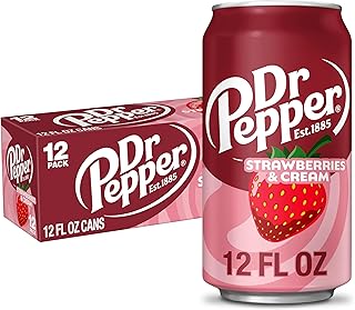 Dr Pepper Strawberries and Cream Soda, 12 fl oz cans, 12 Pack